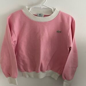 Vintage Lacoste Pink and White Kids Sweatshirt